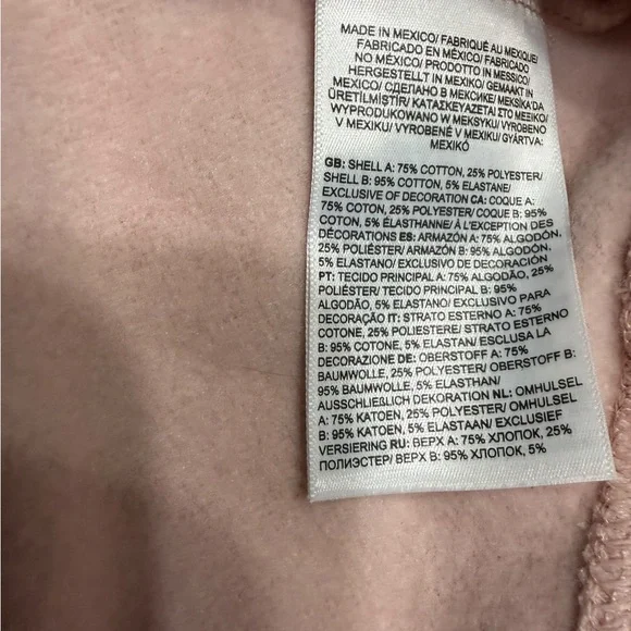 The North Face Girl’s Blush Pink Cropped Hoodie with Magenta Logo - Picture 5 of 6